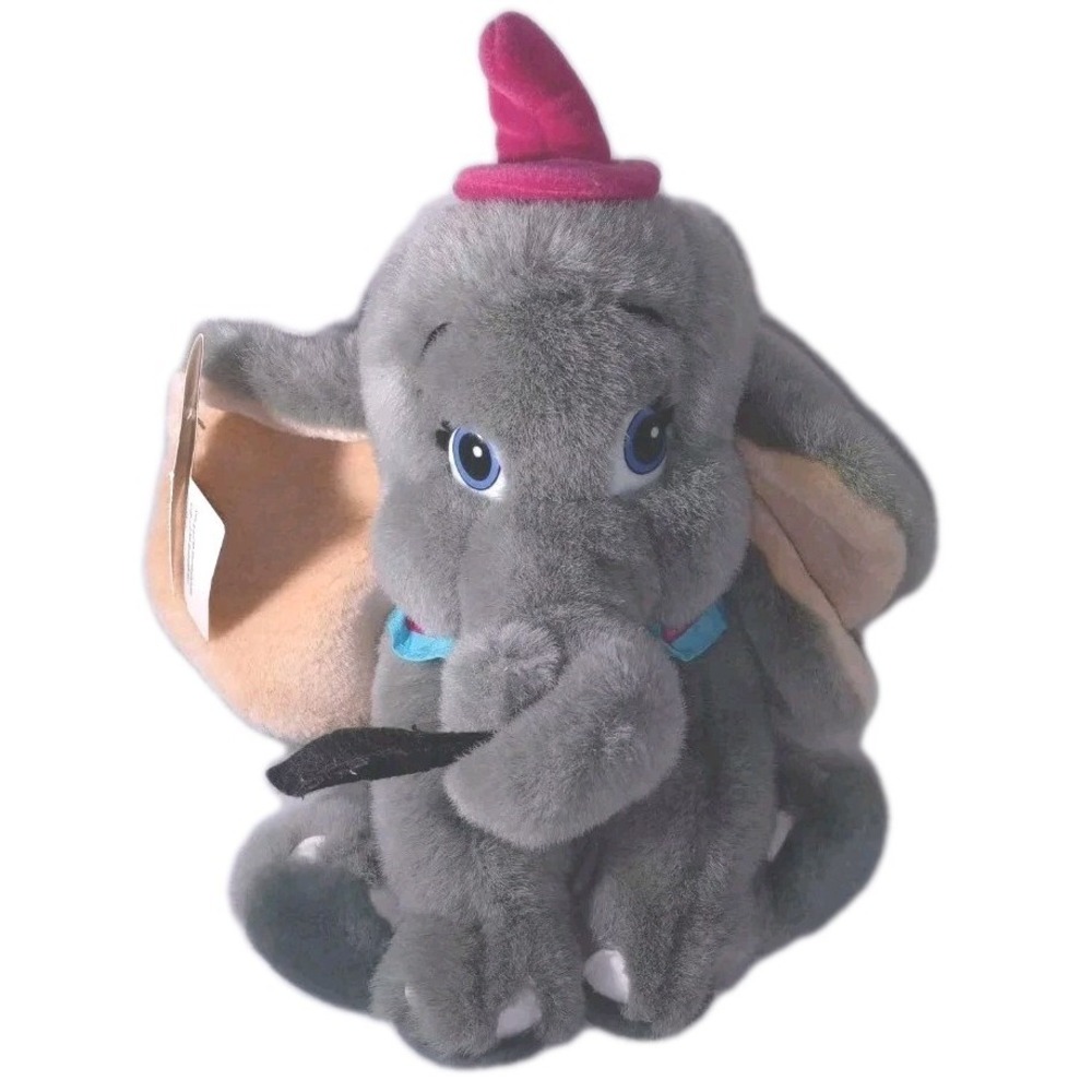 Disney Store Dumbo Elephant Plush 8" Original Stuffed Animal NWT Sitting Feather